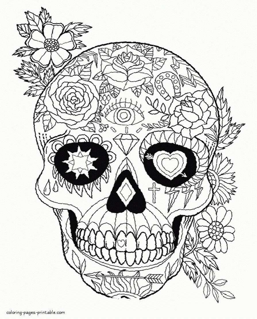 Sugar Skull Coloring COLORING PAGES PRINTABLE COM Sugar Skull Coloring COLORING PAGES PRINTABLE COM