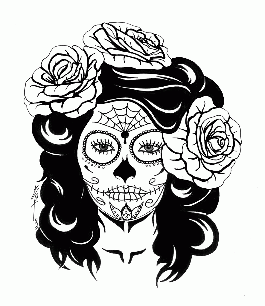 Sugar Skull Coloring Pages Free Printable Sugar Skull Coloring Pages Free Printable