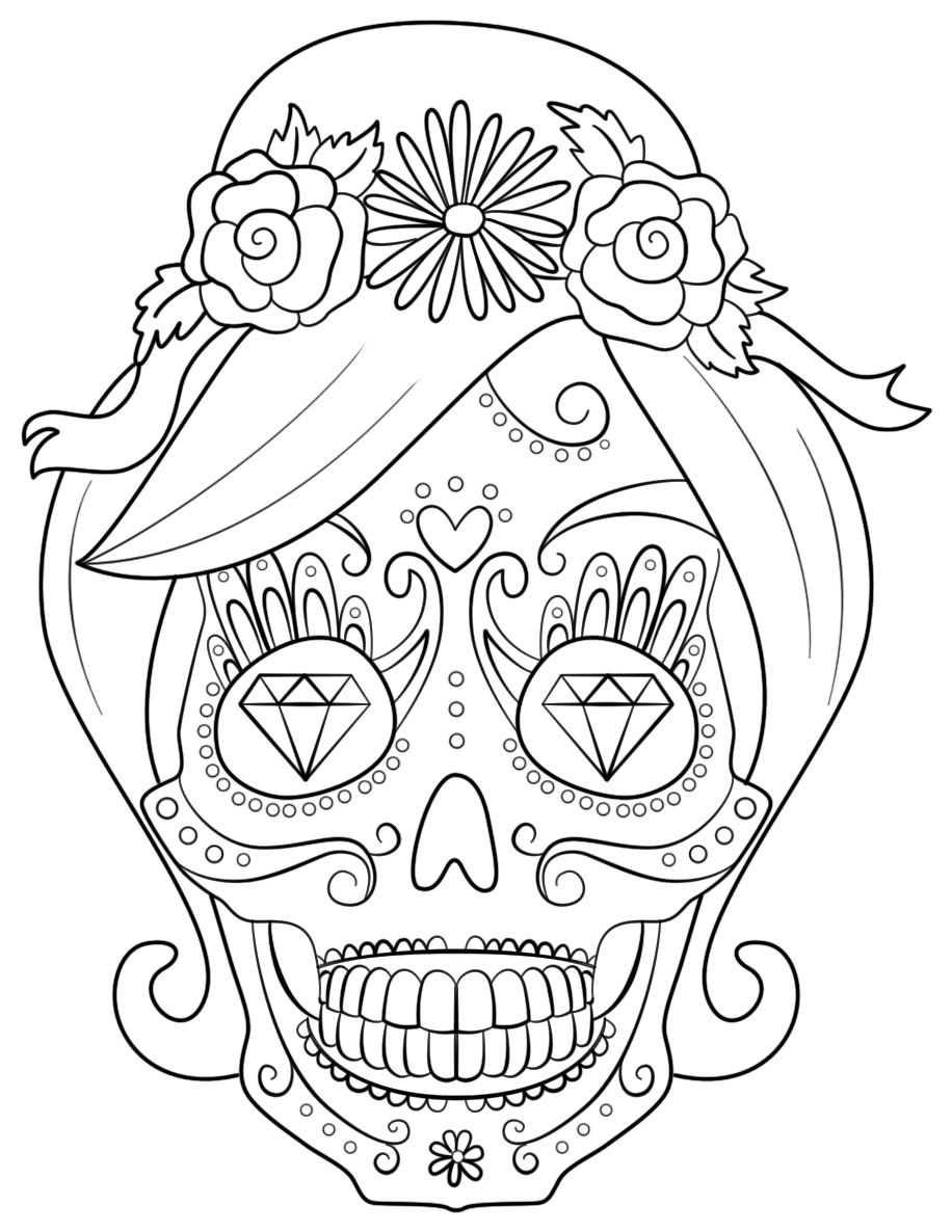 Sugar Skull Woman Coloring Page Free Printable Coloring Pages For Kids Sugar Skull Woman Coloring Page Free Printable Coloring Pages For Kids