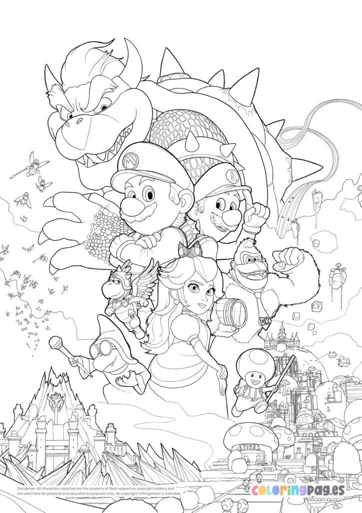Super Mario Bros Movie Poster Coloring Page Coloring Home Super Mario Bros Movie Poster Coloring Page Coloring Home