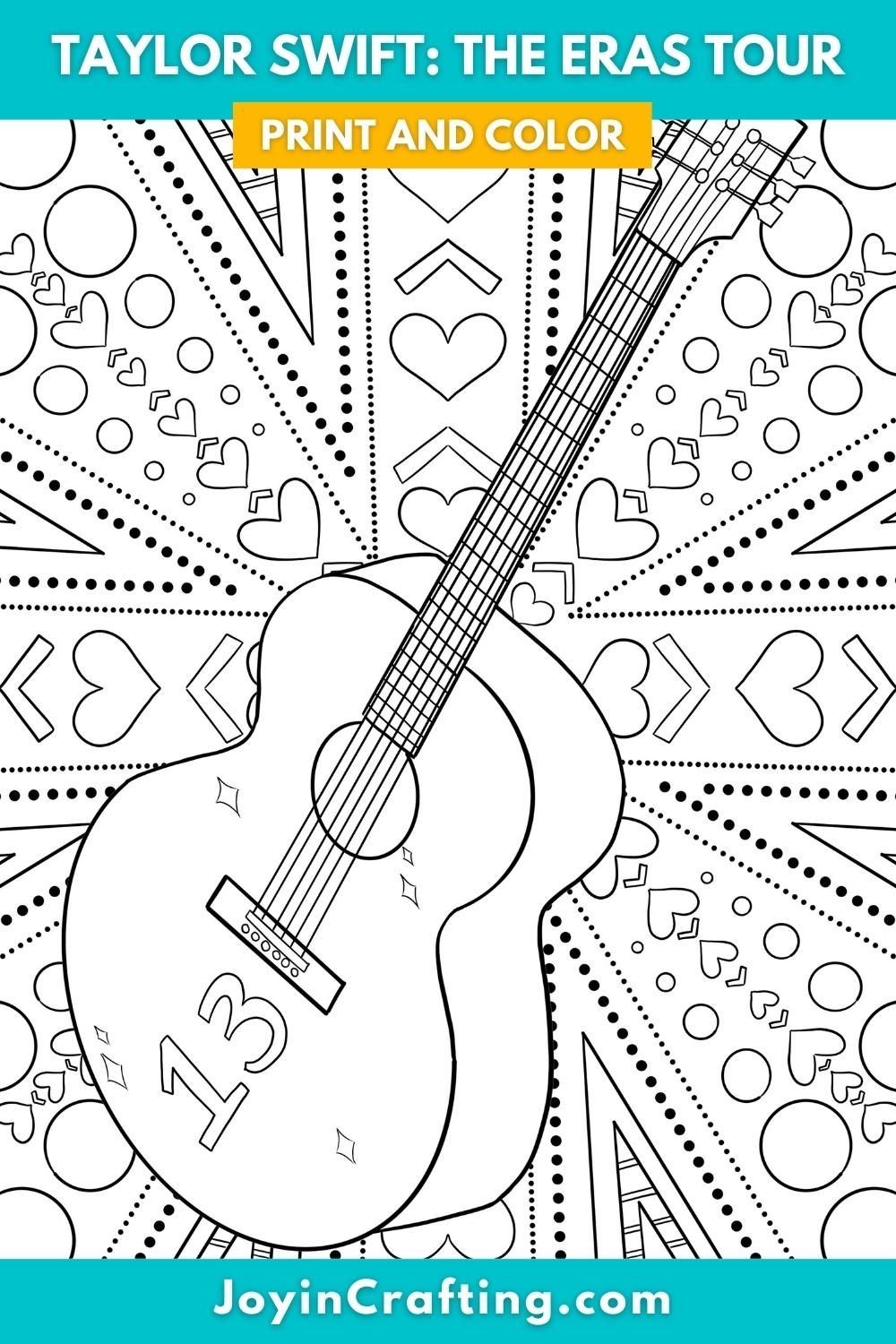 Taylor Swift Guitar The Eras Tour Coloring Pages Taylor Swift Guitar Taylor Swift Guitar The Eras Tour Coloring Pages Taylor Swift Guitar