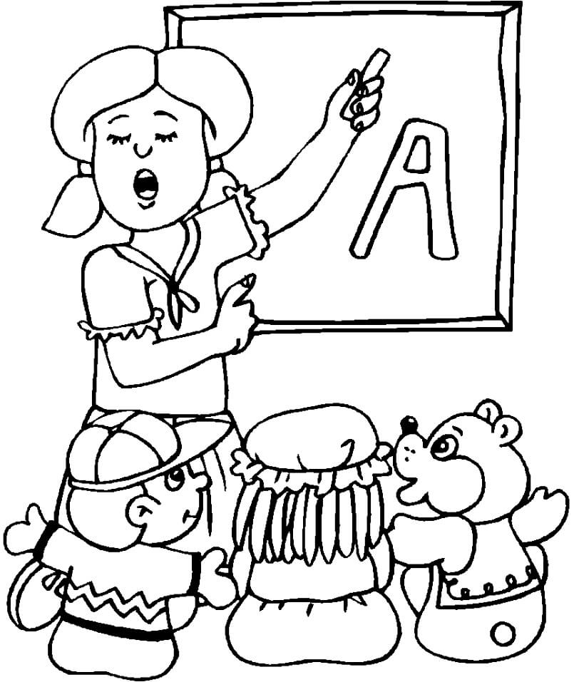 Teacher And Students Coloring Pages