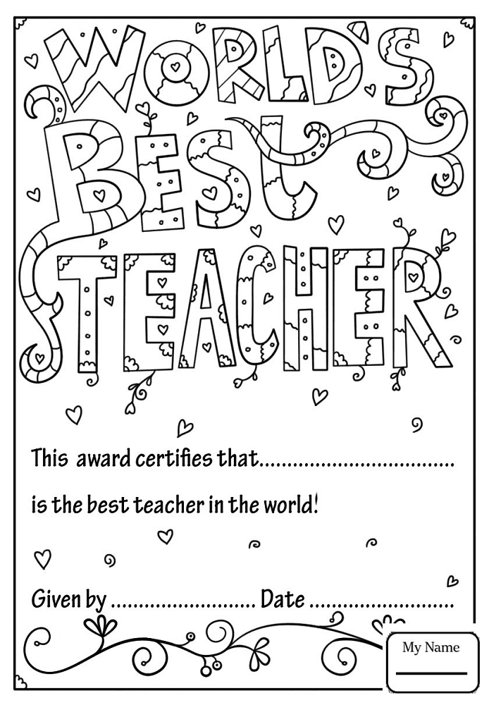 Free Printable Teacher Appreciation Coloring Pages Free Printable Teacher Appreciation Coloring Pages