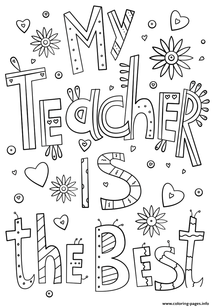 Free Printable Teacher Coloring Pages