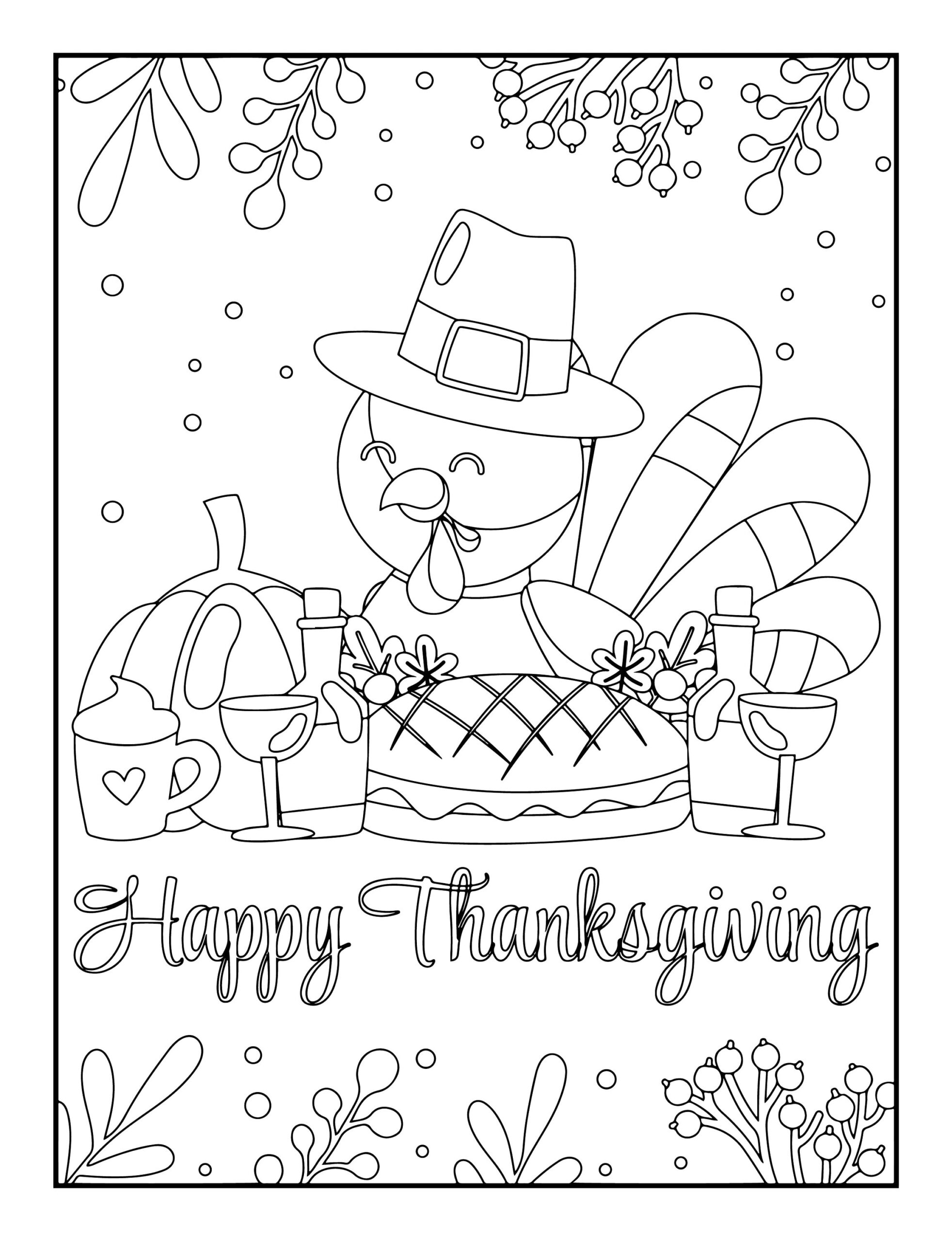 Thanksgiving Color Pages For Kids Printable Thanksgiving Color Pages For Kids Printable