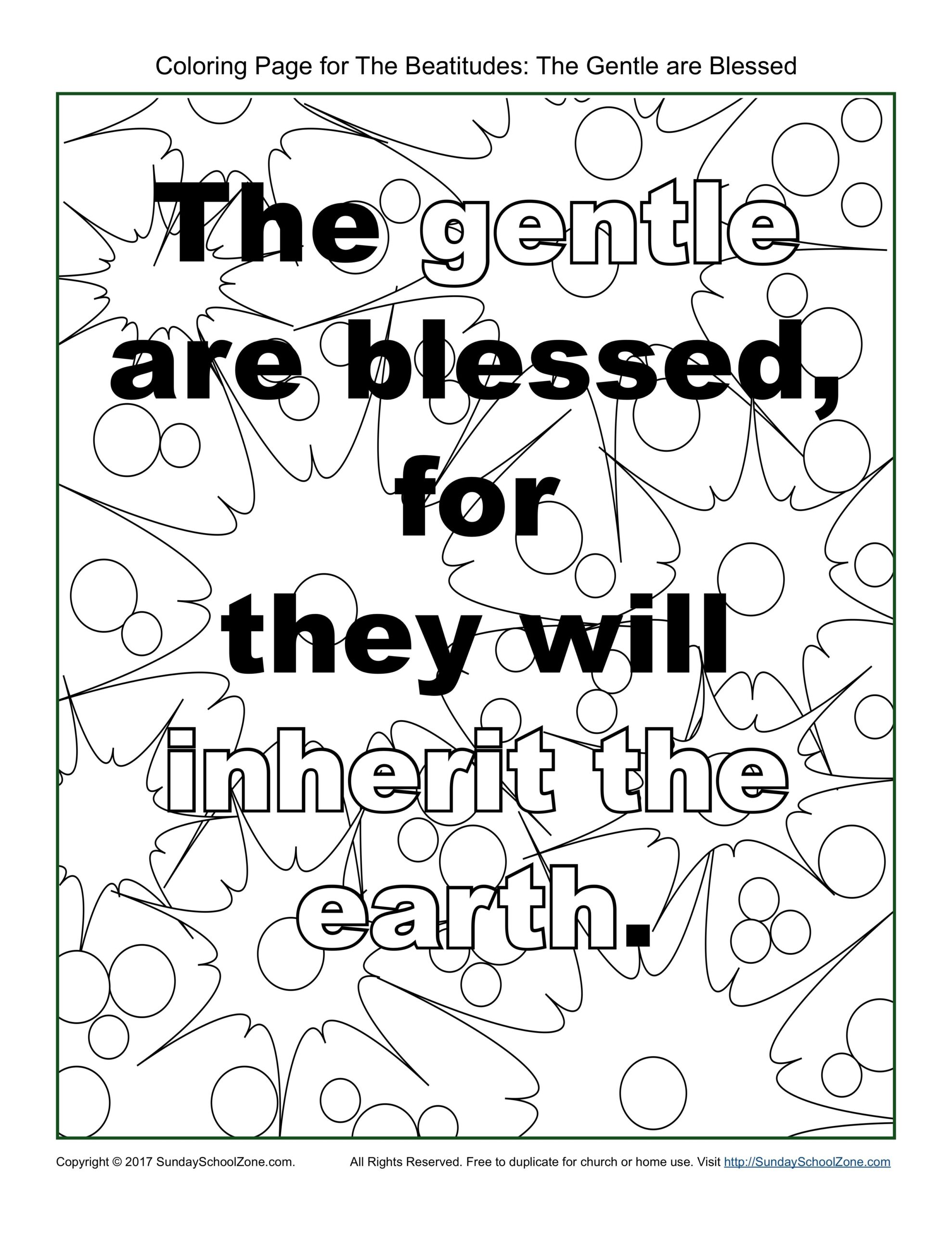 The Gentle Beatitudes Coloring Page Scripture Coloring Bible The Gentle Beatitudes Coloring Page Scripture Coloring Bible