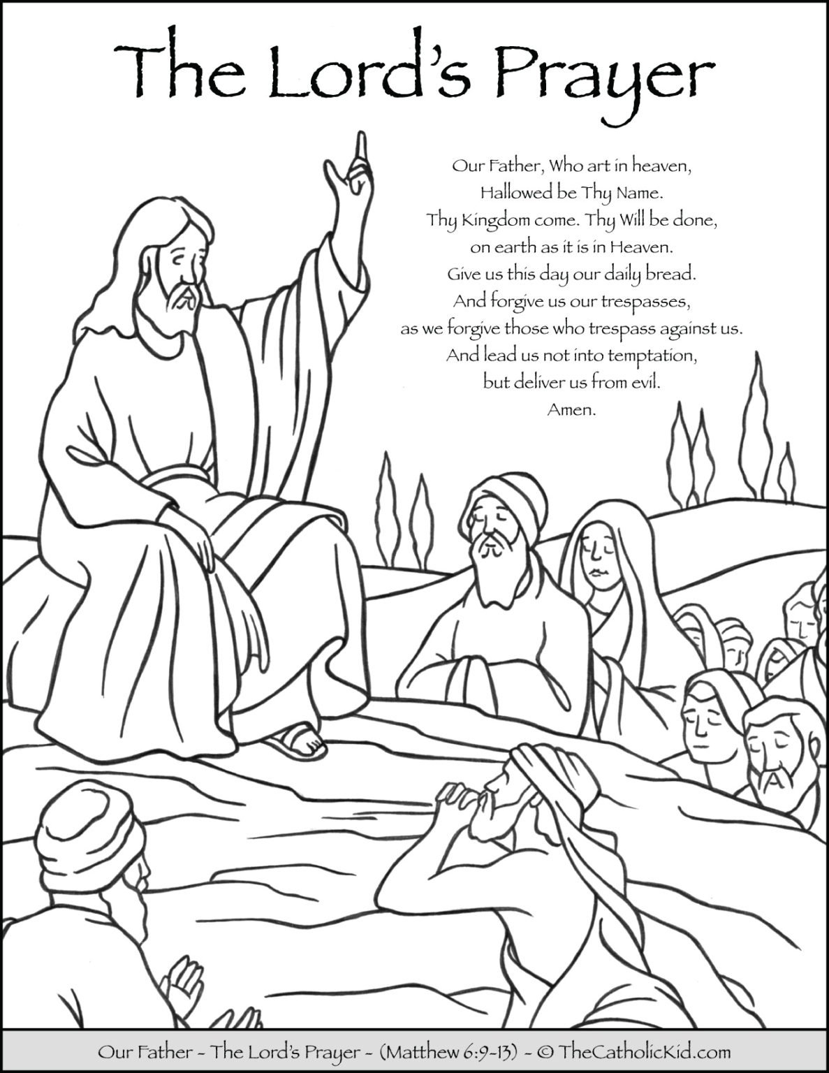 The Lord S Prayer Our Father Prayer Coloring Page TheCatholicKid The Lord S Prayer Our Father Prayer Coloring Page TheCatholicKid