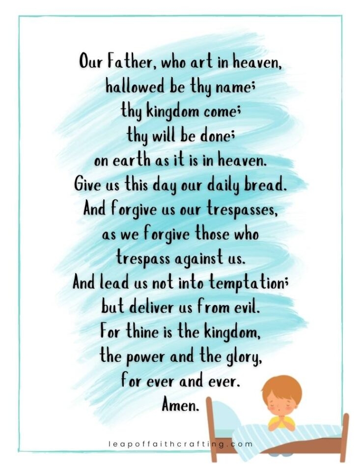 The Lord S Prayer Printable PDF 3 Versions Leap Of Faith Crafting