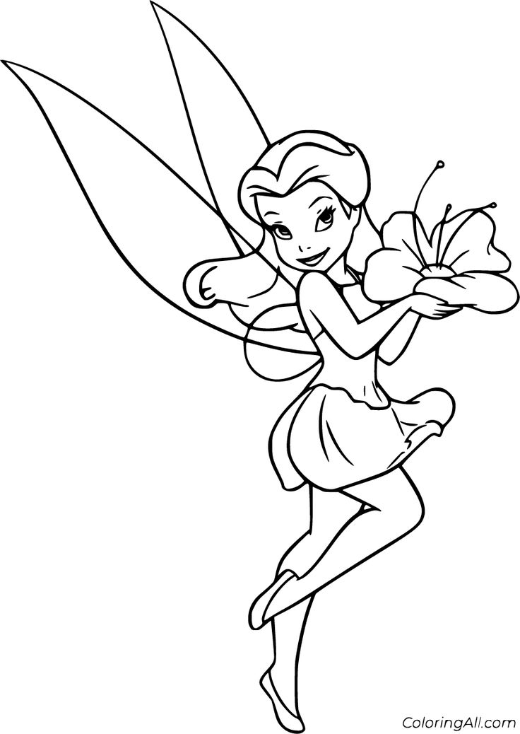 The Tinkerbell Fairy Coloring Pages For Kids To Print Out And Color On With The Tinkerbell Fairy Coloring Pages For Kids To Print Out And Color On With