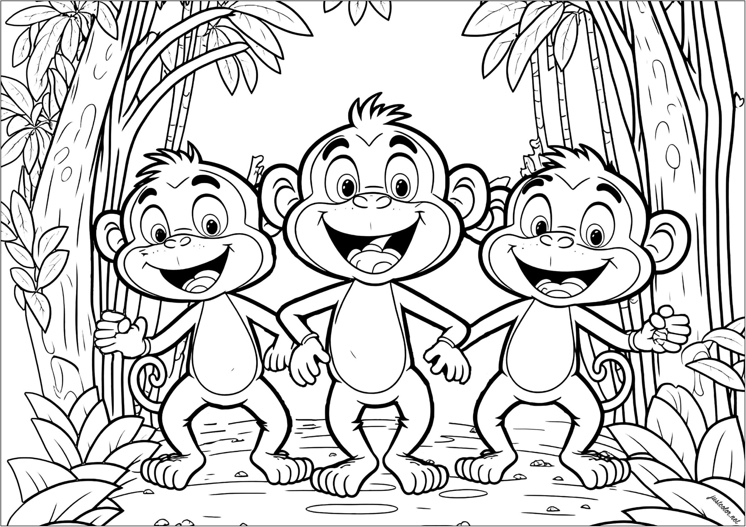 Coloring Pages Monkeys Printable Coloring Pages Monkeys Printable