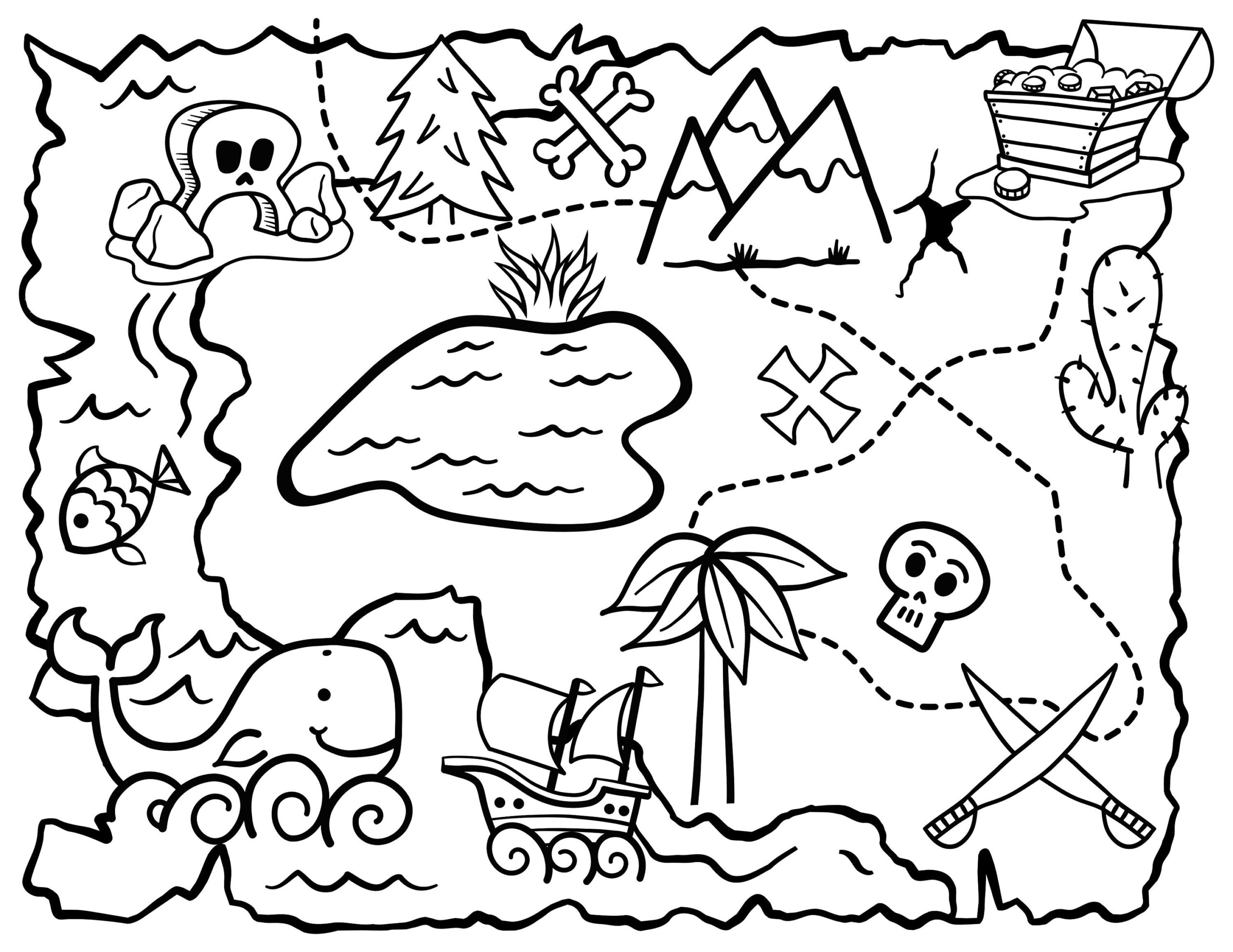 Treasure Map Coloring Pages For Kids Treasure Map Coloring Pages For Kids