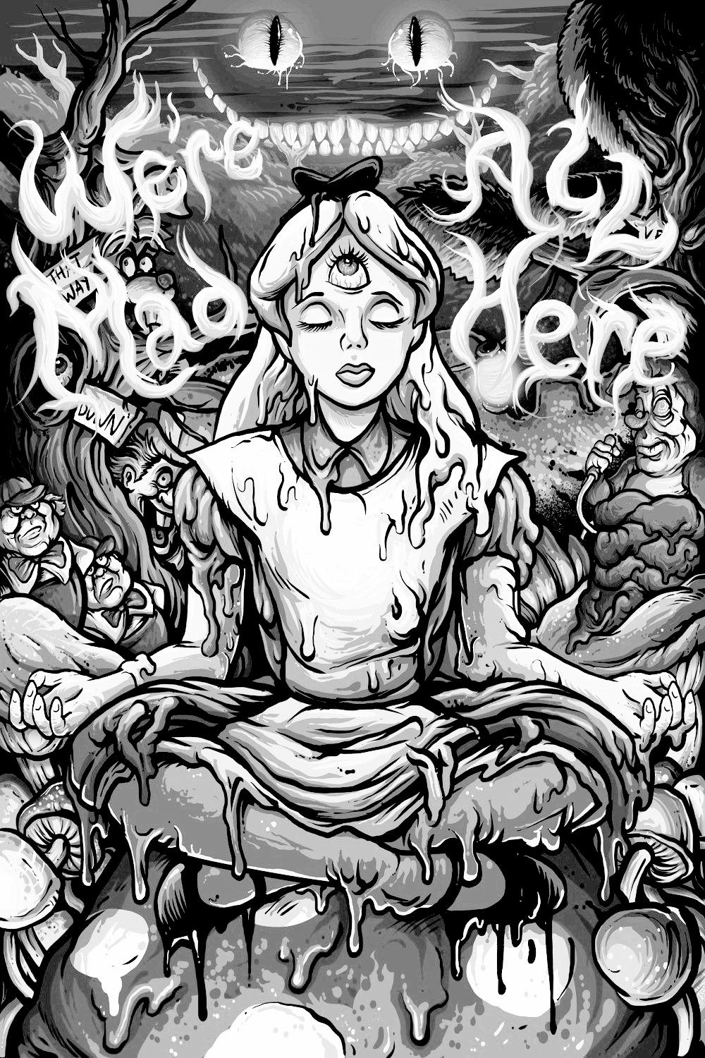 Trippy Alice In Wonderland Coloring Pages