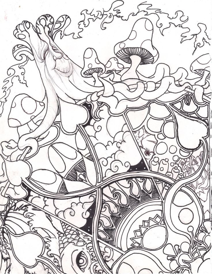 Trippy Shroom Coloring Pages At GetColorings Free Printable