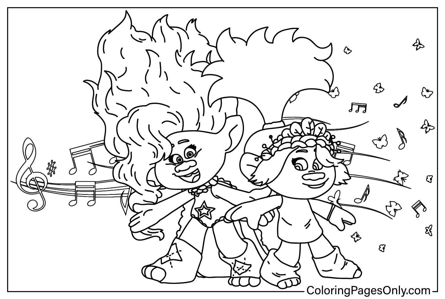 Trolls Band Together Coloring Page Free Free Printable Coloring Pages