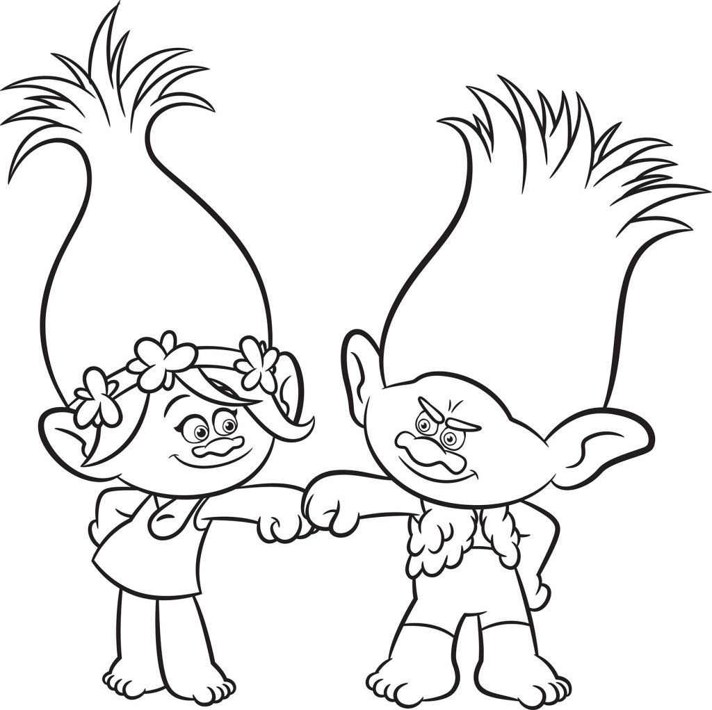 Printable Coloring Pages Trolls