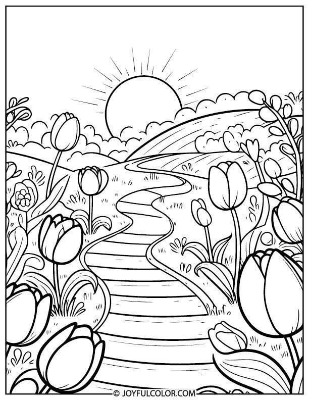 Free Printable Tulip Coloring Pages Free Printable Tulip Coloring Pages
