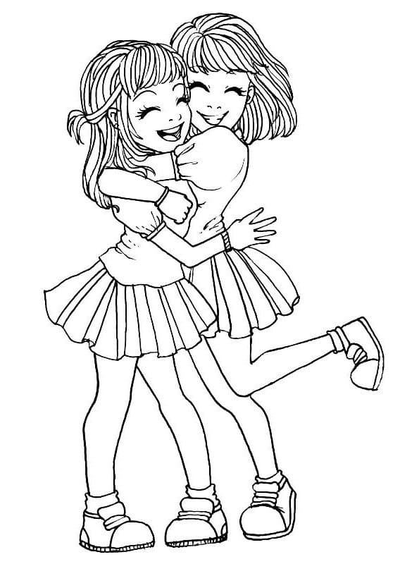 Two Girls Best Friends Coloring Page Free Printable Coloring Pages Two Girls Best Friends Coloring Page Free Printable Coloring Pages