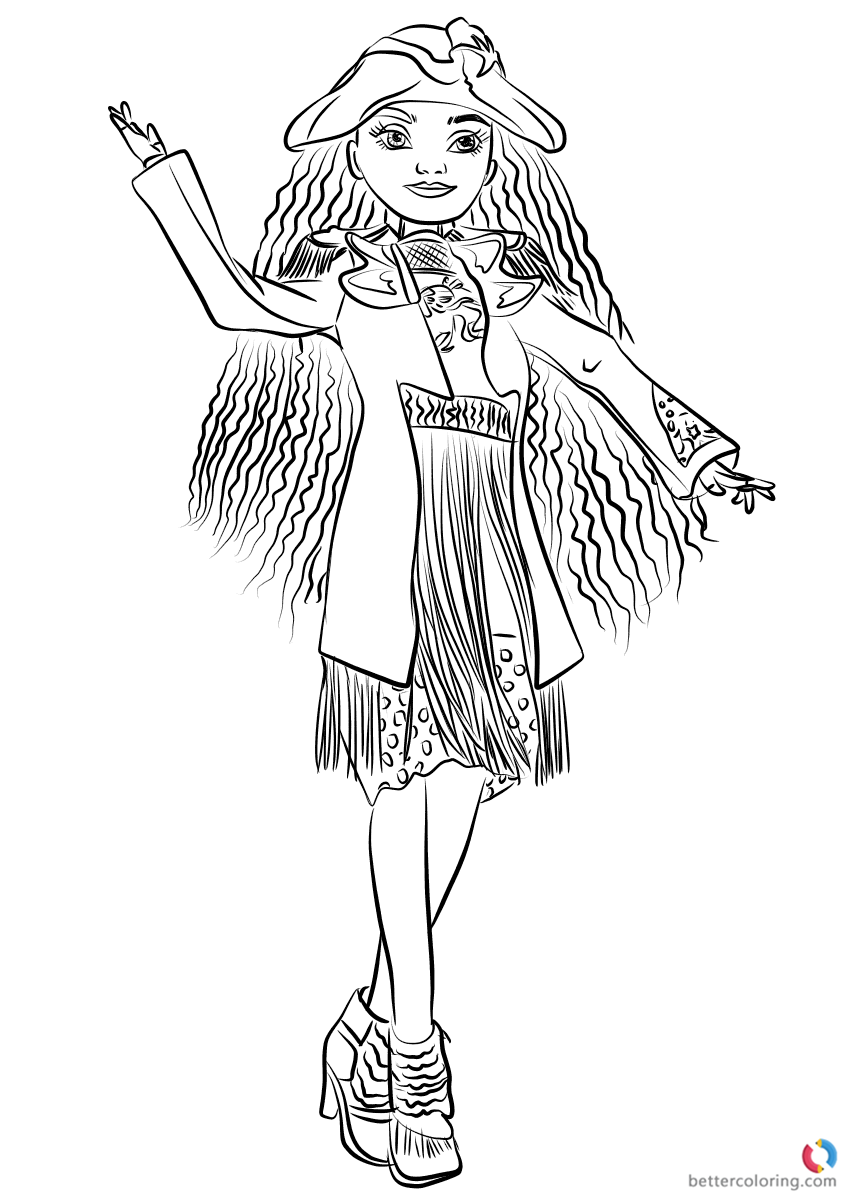 Uma From Descendants 2 Coloring Pages Printable For Kids Free