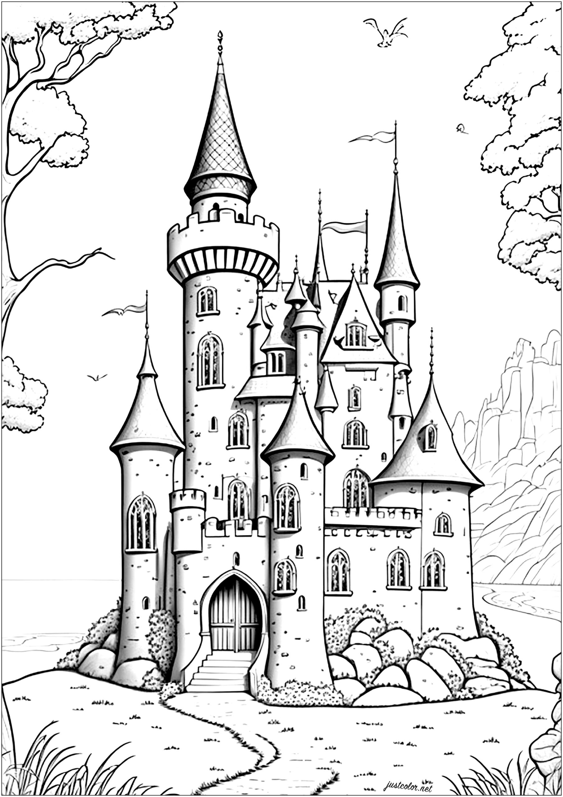 Un Castello Uscito Da Una Fiaba Pagine Fiabe Da Colorare Un Castello Uscito Da Una Fiaba Pagine Fiabe Da Colorare