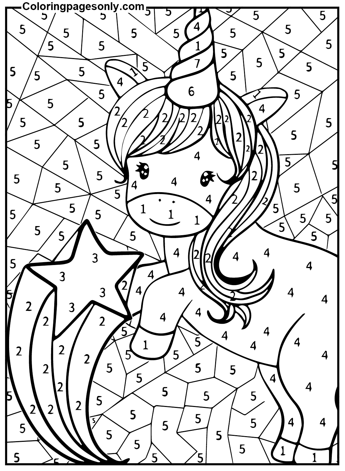 Unicorn Color By Number Free Printable Printable Word Vrogue Co
