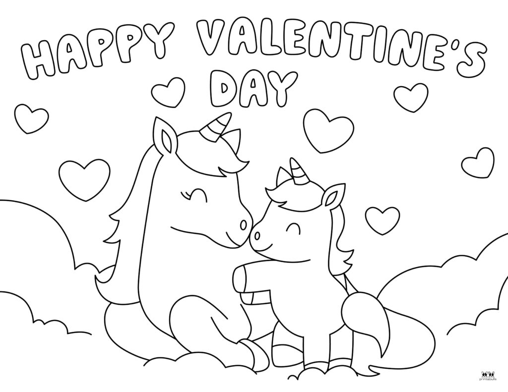 Unicorn Valentine S Day Coloring Pages FREE PrintaBulk Unicorn Valentine S Day Coloring Pages FREE PrintaBulk