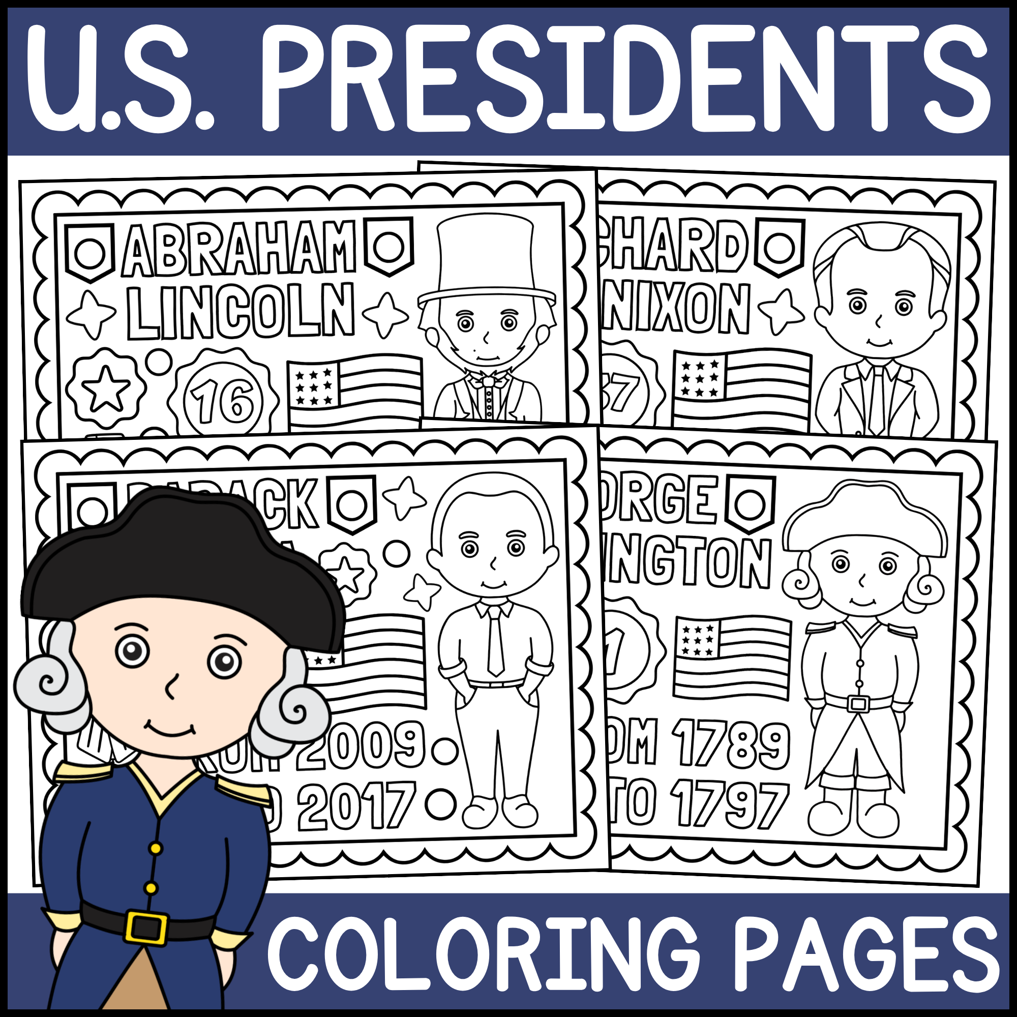 United States US Presidents Coloring Pages Presidents Day Coloring