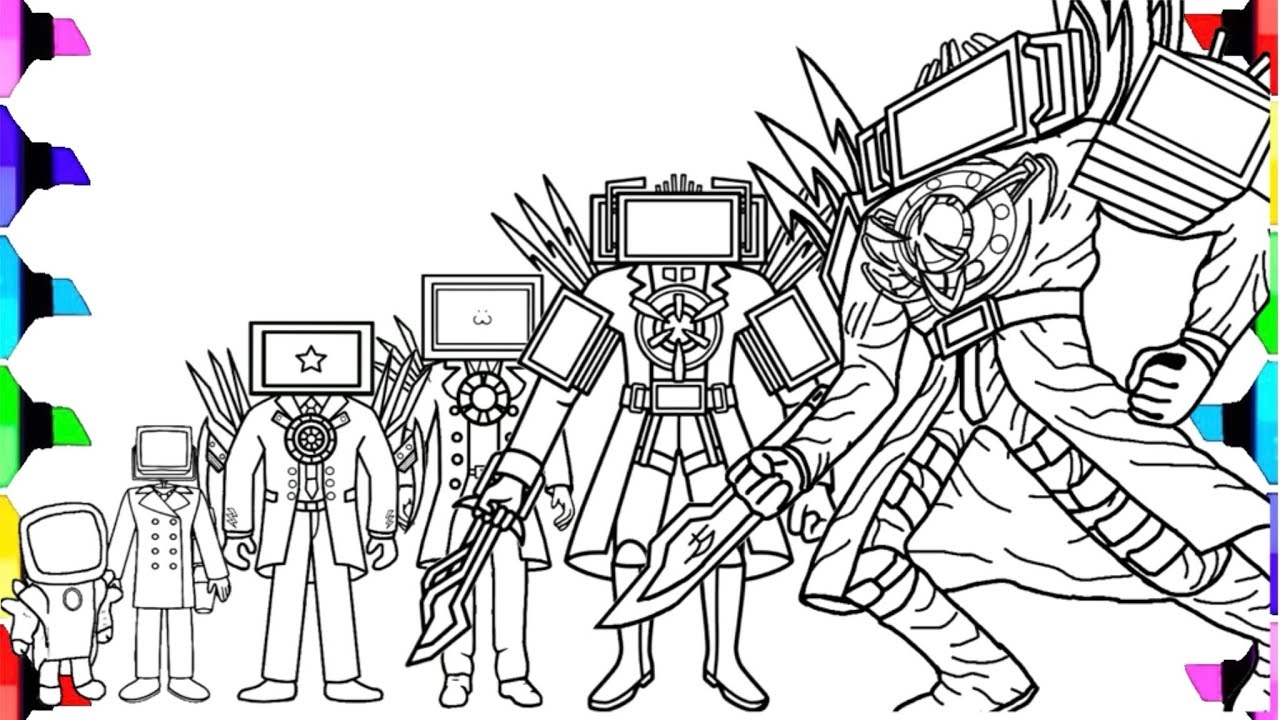 UPGRADED AND EVOLUTION TITAN TV MAN How To Color Skibidi Characters UPGRADED AND EVOLUTION TITAN TV MAN How To Color Skibidi Characters