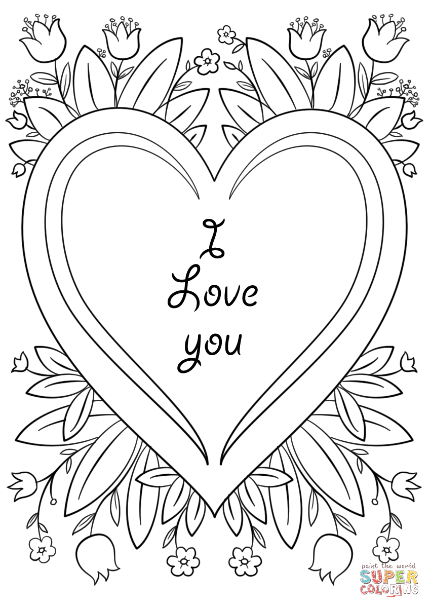 Valentine S Day Card I Love You Super Coloring Valentines Day Valentine S Day Card I Love You Super Coloring Valentines Day