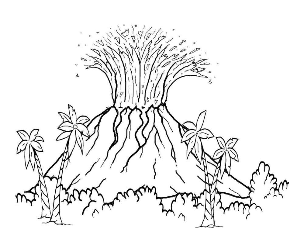 Volcano Coloring Page Coloring Home