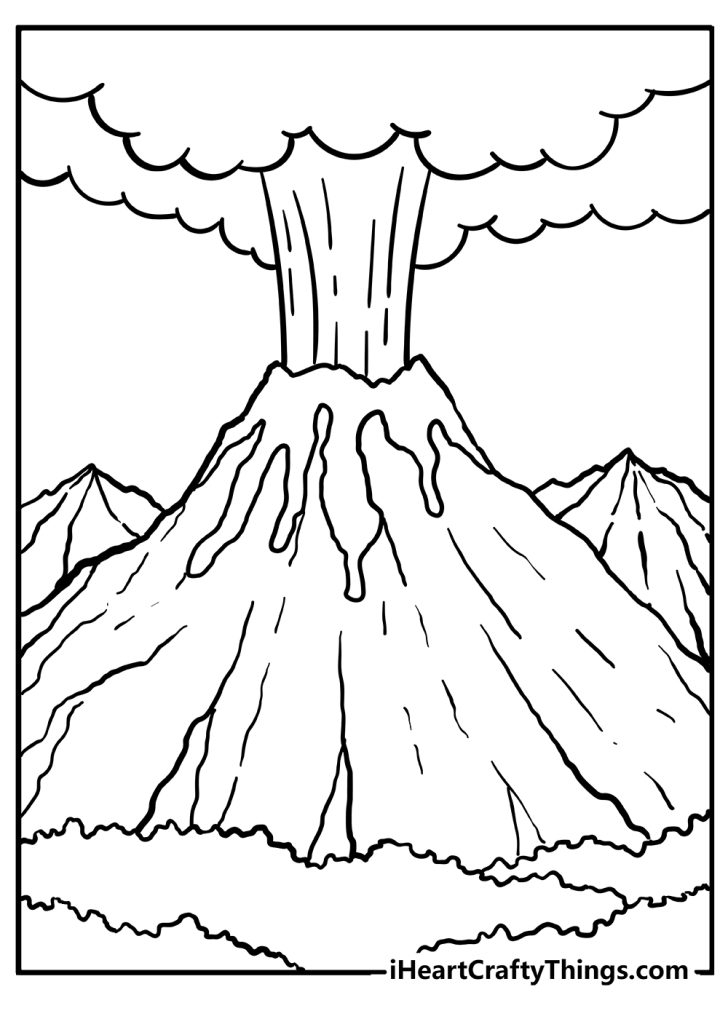 Volcano Coloring Pages Printable Printable Volcano Coloring Pages