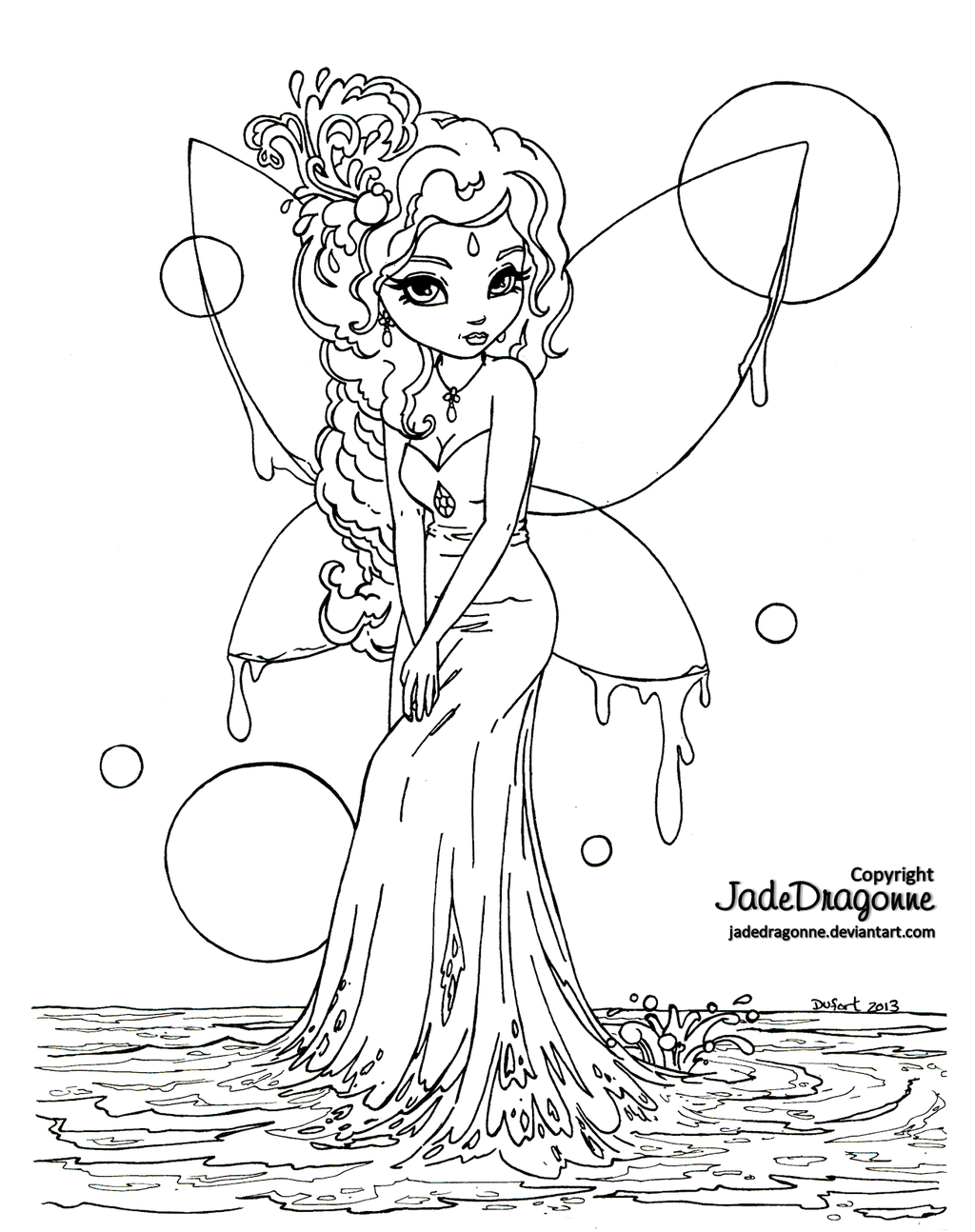 Water Fairy Lineart By JadeDragonne On DeviantART Fairy Coloring Water Fairy Lineart By JadeDragonne On DeviantART Fairy Coloring