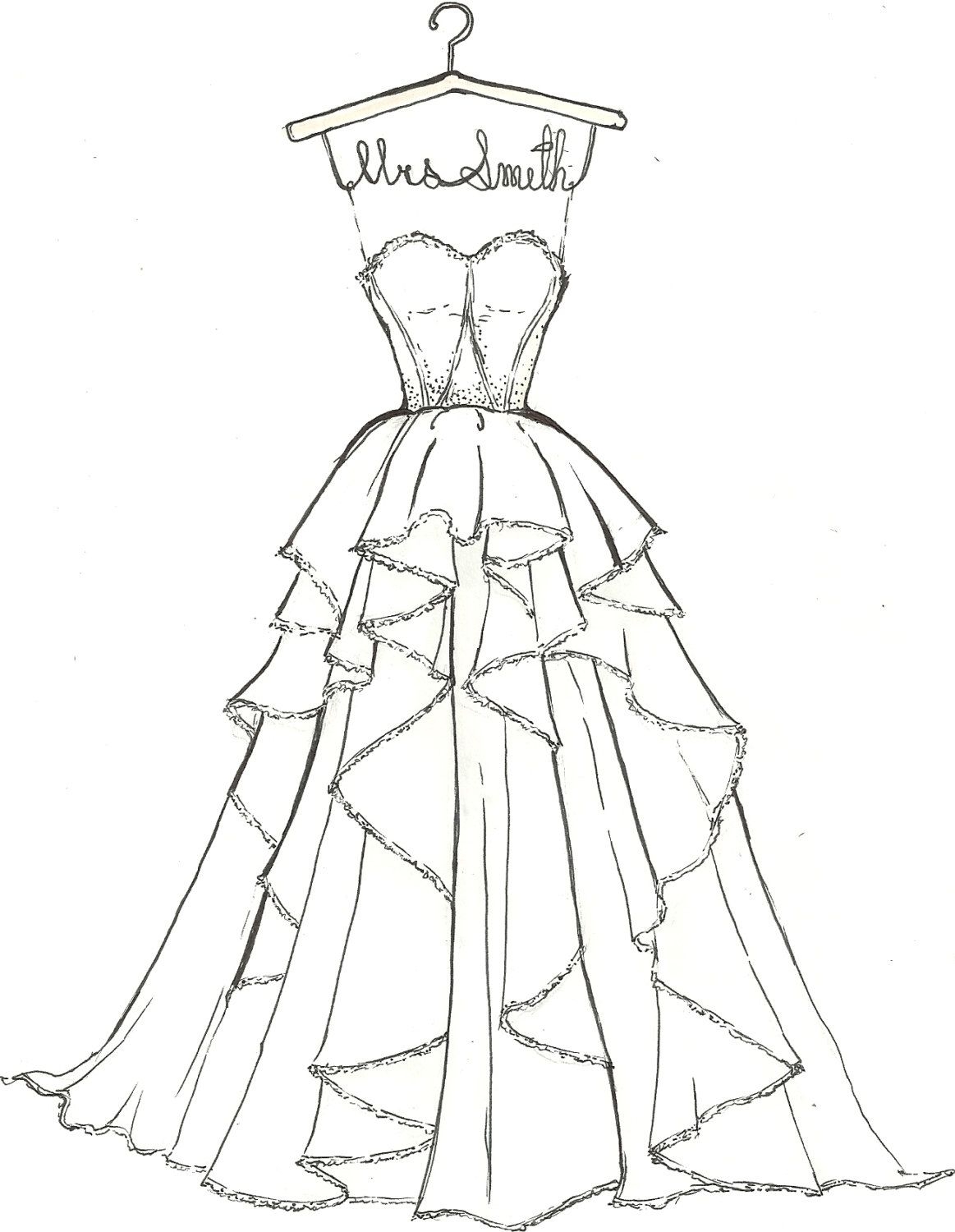 Wedding Dress Coloring Page Clip Art Library Wedding Dress Coloring Page Clip Art Library