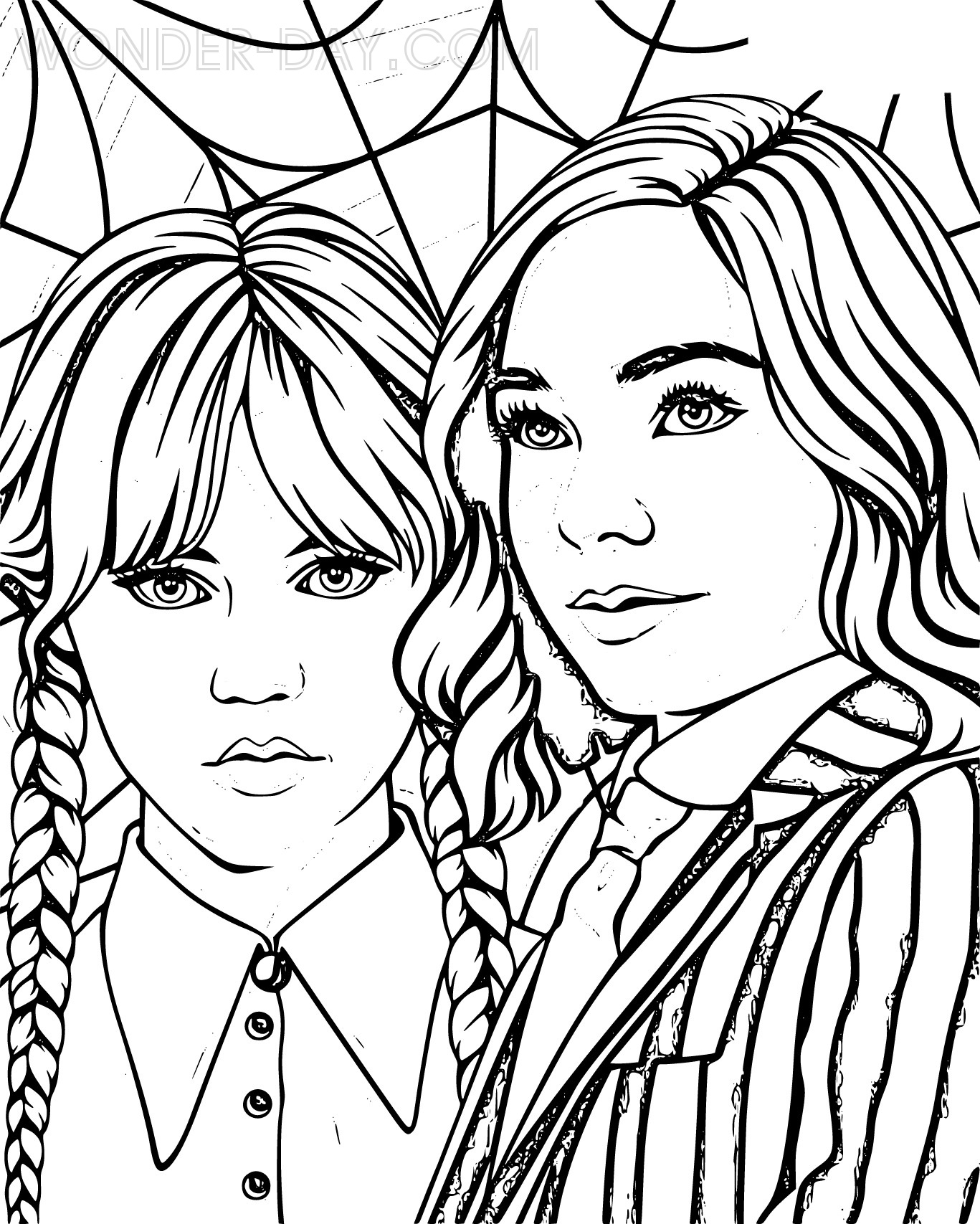 Wednesday Addams Coloring Page Coloring Page Coloring Nation