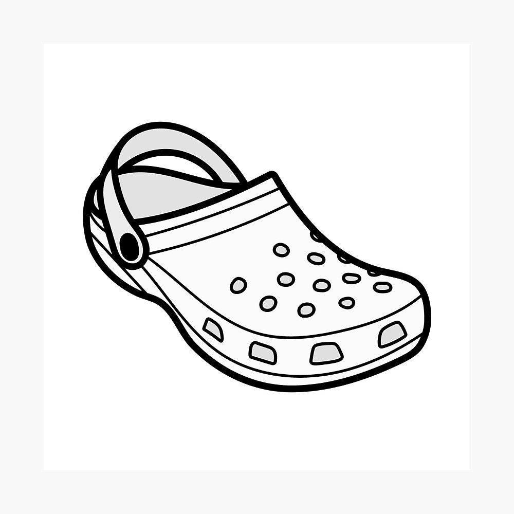 White Croc Shoe Illustration Poster Coloring Nation Pages Crocs White Croc Shoe Illustration Poster Coloring Nation Pages Crocs