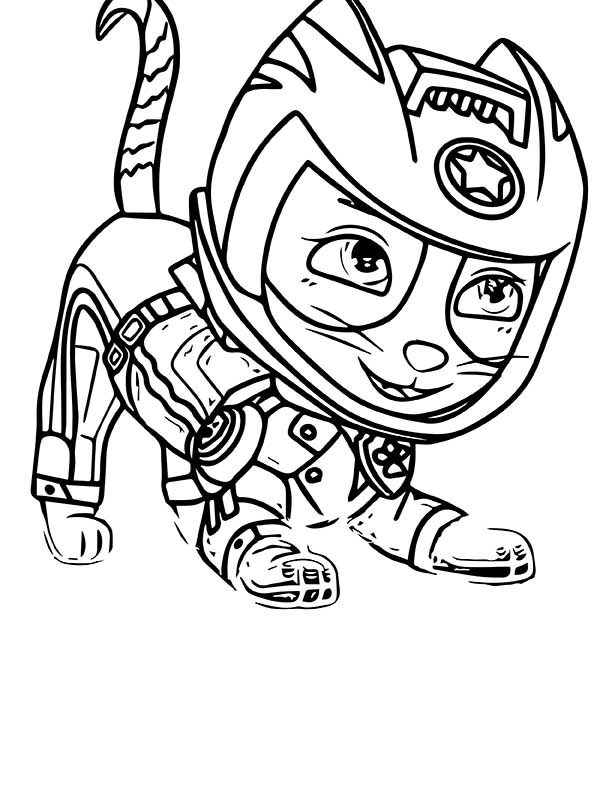 Wild Cat Paw Patrol Moto Pups Drawing Coloring Page Free Printable
