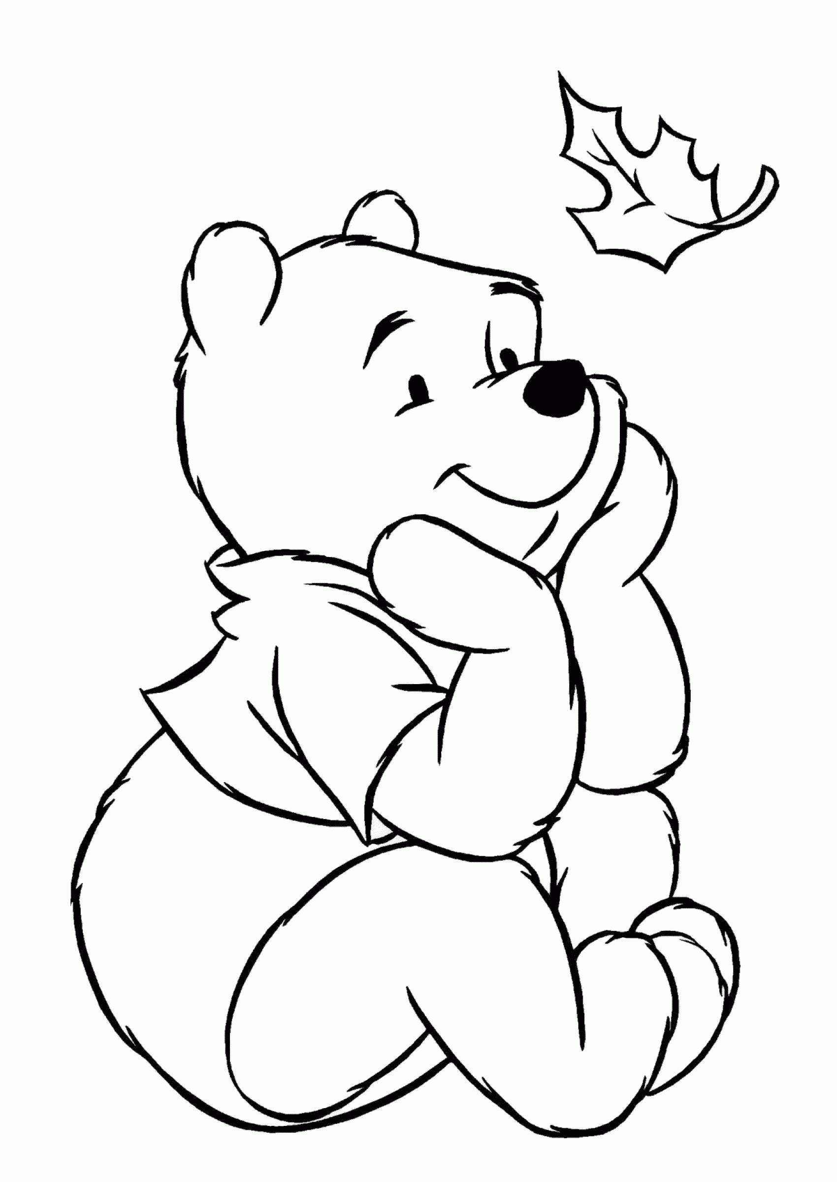 Winnie Pooh Free Printable Coloring Pages Pooh Watching Fall Leaves Winnie Pooh Free Printable Coloring Pages Pooh Watching Fall Leaves