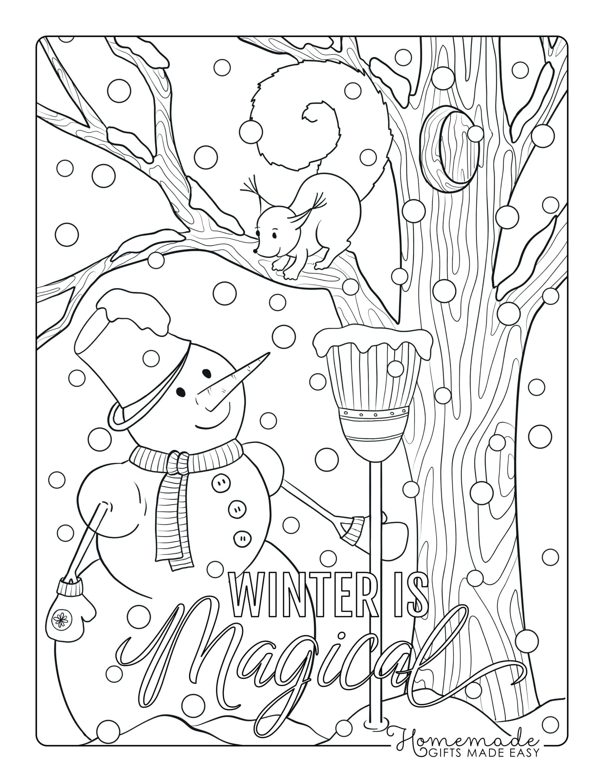Winter Season Coloring Page Winter Season Coloring Page