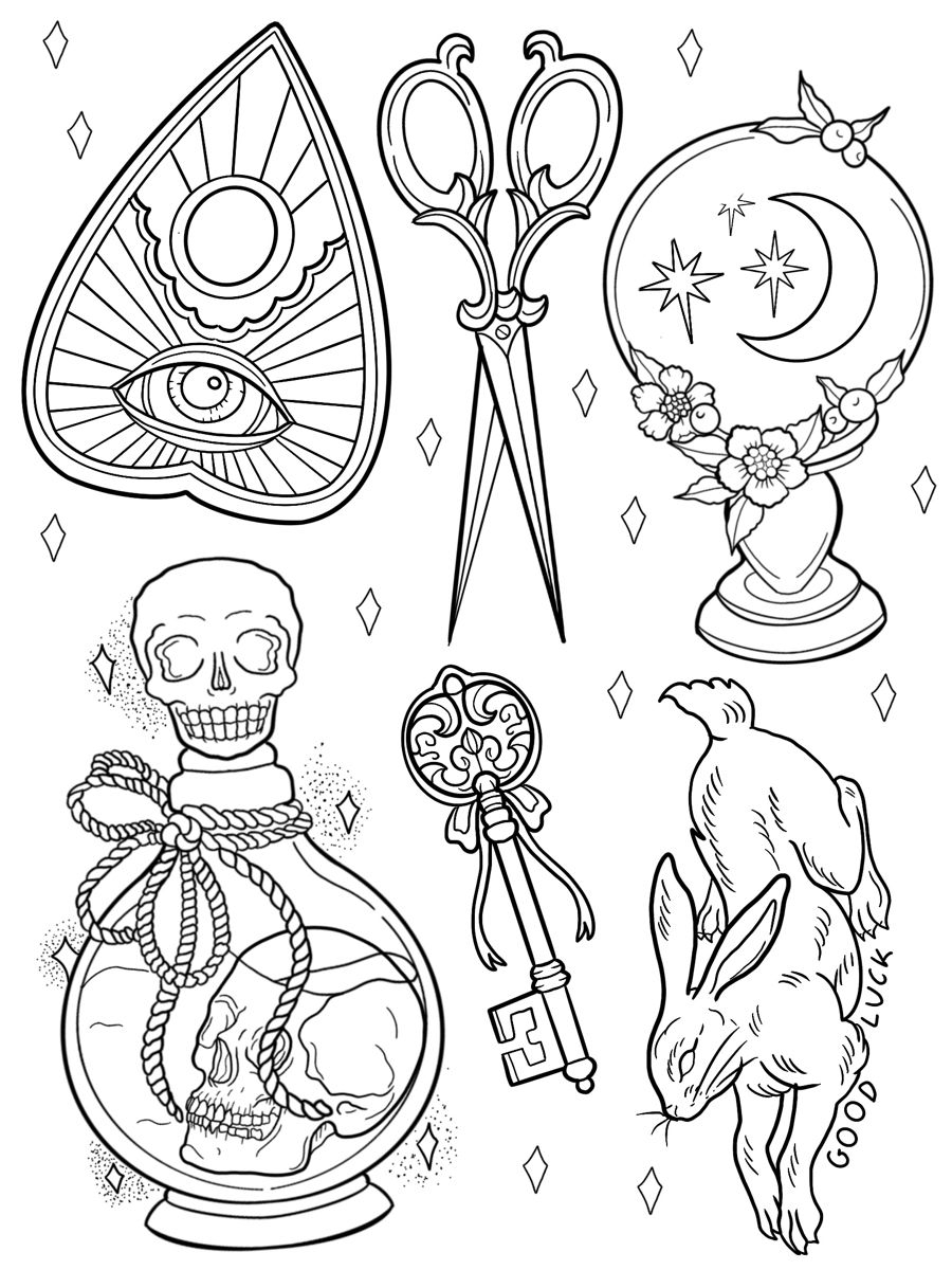 Witchy Symbols Cat Kingston Tattoo Tattoo Design Drawings Coloring Witchy Symbols Cat Kingston Tattoo Tattoo Design Drawings Coloring