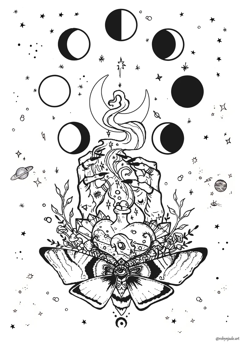 Witchy Vibes Colouring Page Etsy South Africa Coloring Book Art Witchy Vibes Colouring Page Etsy South Africa Coloring Book Art