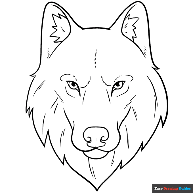 Wolf Face And Head Coloring Page Easy Drawing Guides Wolf Face And Head Coloring Page Easy Drawing Guides