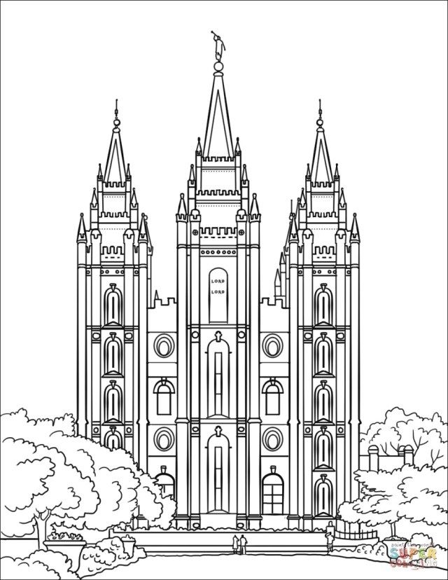 Wonderful Image Of Temple Coloring Page Birijus Salt Lake City