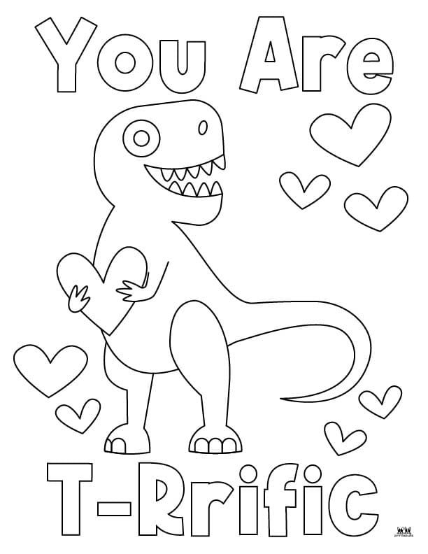 Your Little Ones Will Love These Printable Dinosaur Valentine Coloring Your Little Ones Will Love These Printable Dinosaur Valentine Coloring
