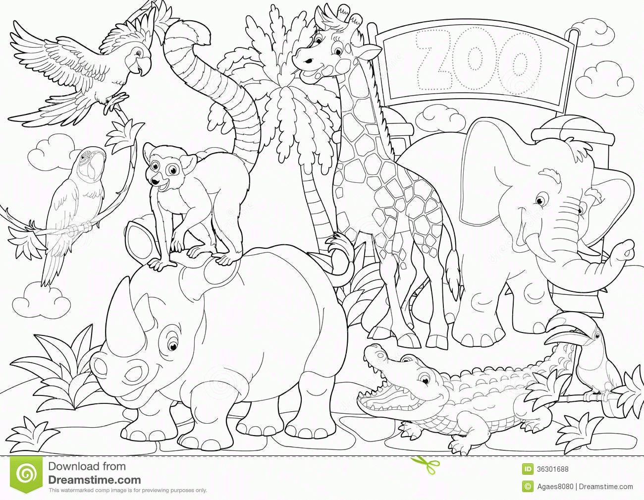 Zoo Animals Coloring Pages 772545