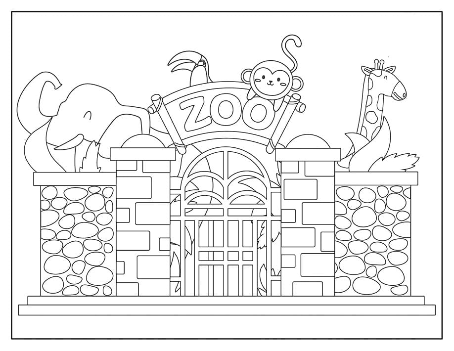 Zoo Printable Coloring Pages
